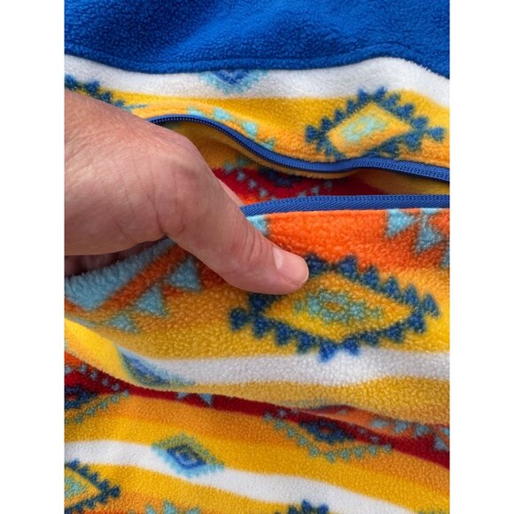 Massive Alaskan Fleece Pullover Hoodie With Half-Zip In Multicolor Aztec Pattern - Picture 4 of 6